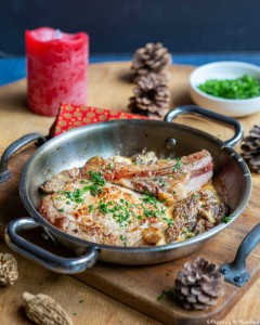 Côtes de veau aux morilles et à la crème