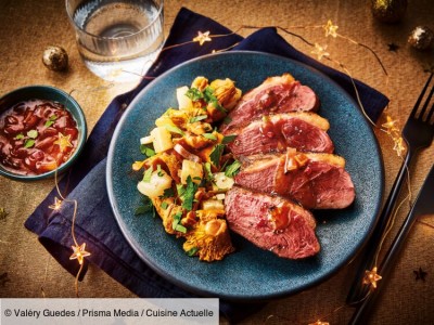 Magret de canard aux girolles et petits navets