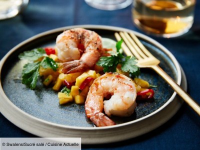 Gambas sautées à la mangue